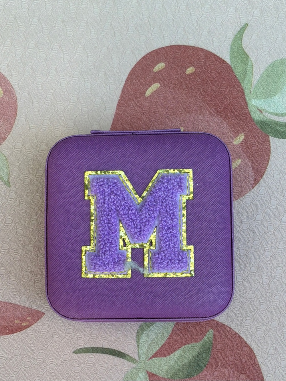 Purple 'M' Patch Square Jewelry Case - Women Accessories